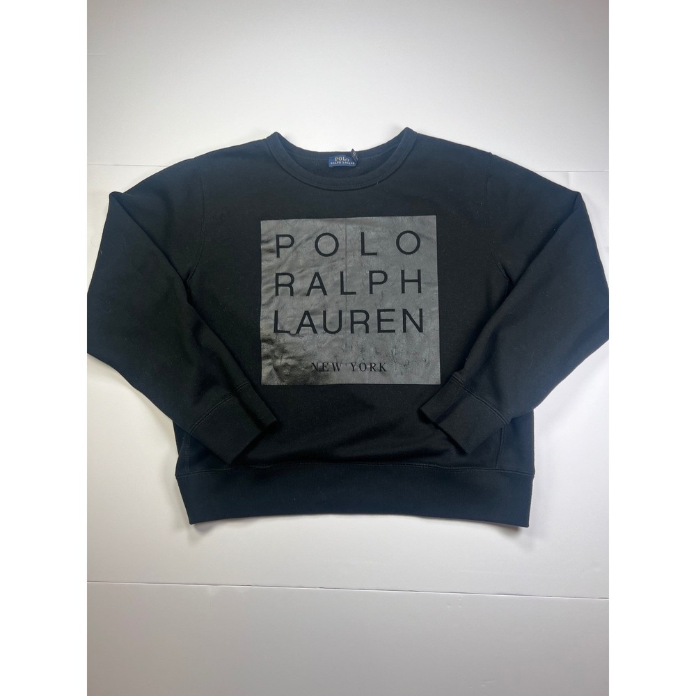 Polo Ralph Lauren Sweatshirt Mens XL Black Graphic New York Crewneck Fleece